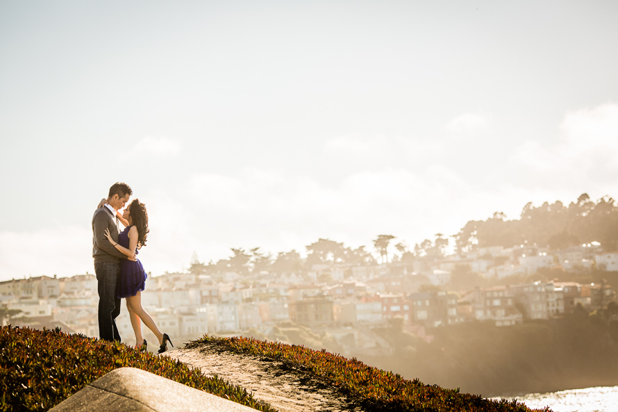 San Francisco Engagement Session at Sutro Baths and Baker Beach