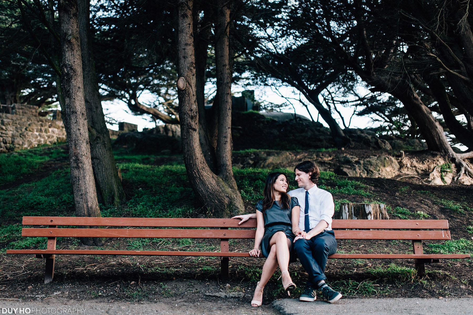 sutro heights park engagement photo