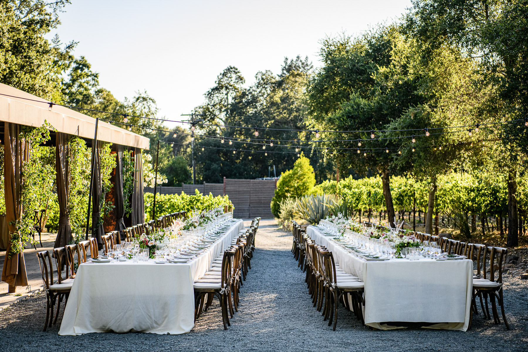 Calistoga Ranch Wedding Reception in the Vineyards