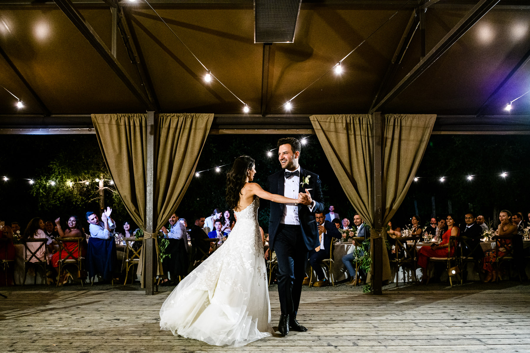 Bride & Groom First Dance at Calistoga Ranch Wedding by Duy Ho