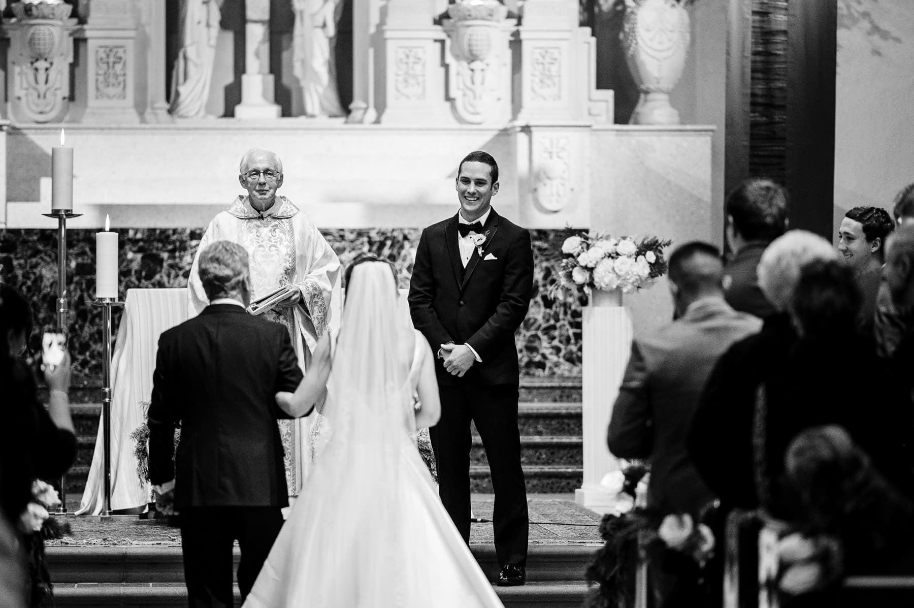 Ceremony at St Mary's College Chapel Wedding