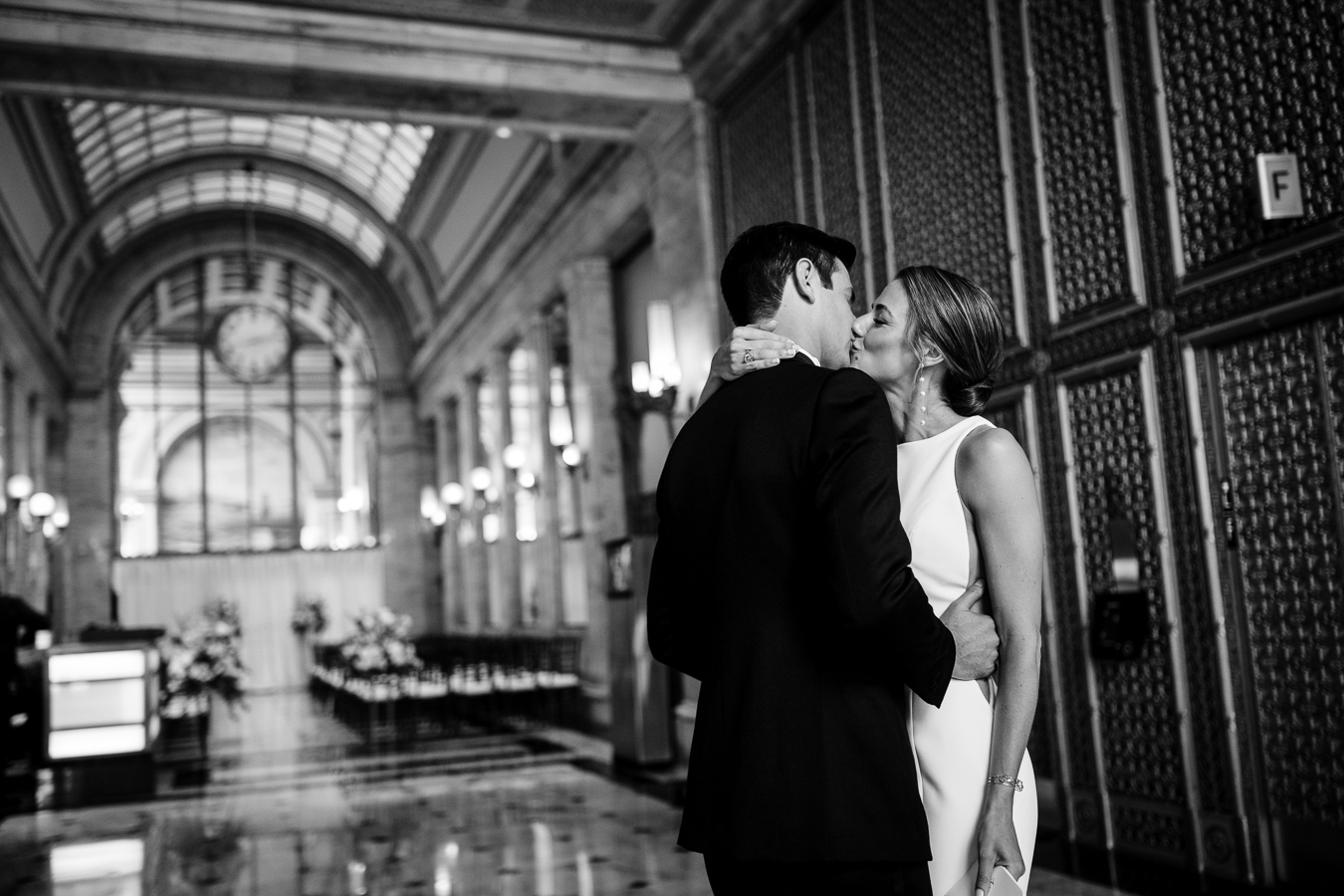 First look moment — Corinna and Matthew's classic Julia Morgan Ballroom wedding, photographed by Duy Ho