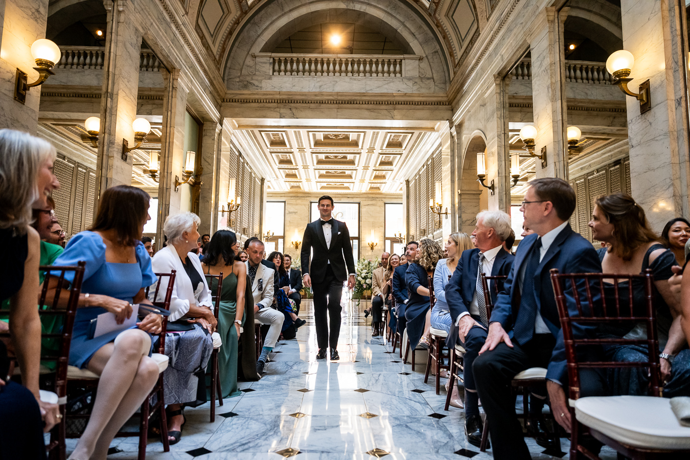 Couple portrait at Merchants Exchange Building San Francisco — Corinna and Matthew Julia Morgan Ballroom wedding