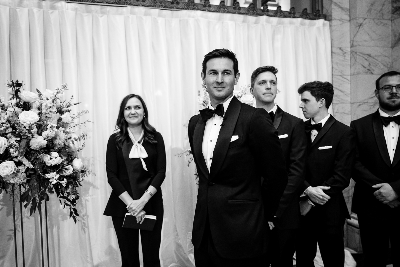Wedding party portraits near Merchants Exchange Building — Corinna and Matthew San Francisco wedding by Duy Ho