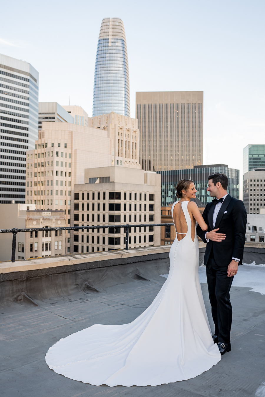 Elegant reception at Julia Morgan Ballroom with coffered ceiling and chandeliers — Corinna and Matthew wedding