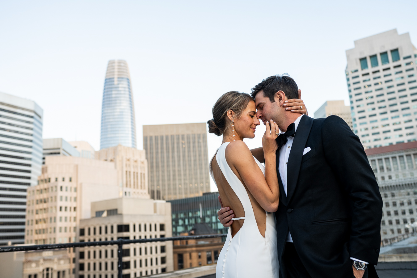 Elegant reception at Julia Morgan Ballroom with coffered ceiling and chandeliers — Corinna and Matthew wedding