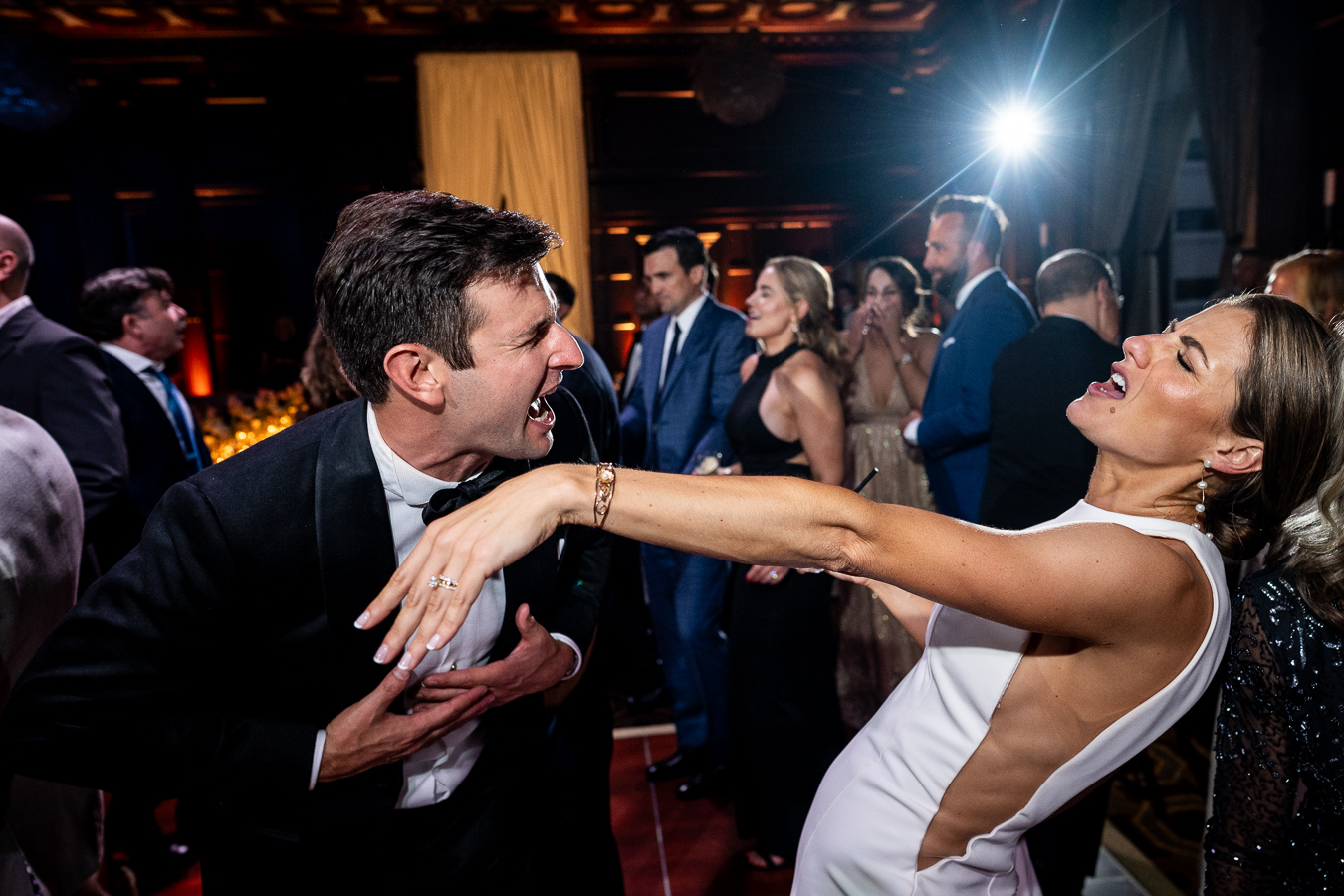 Candid reception moment at Julia Morgan Ballroom — Corinna and Matthew's classic San Francisco wedding
