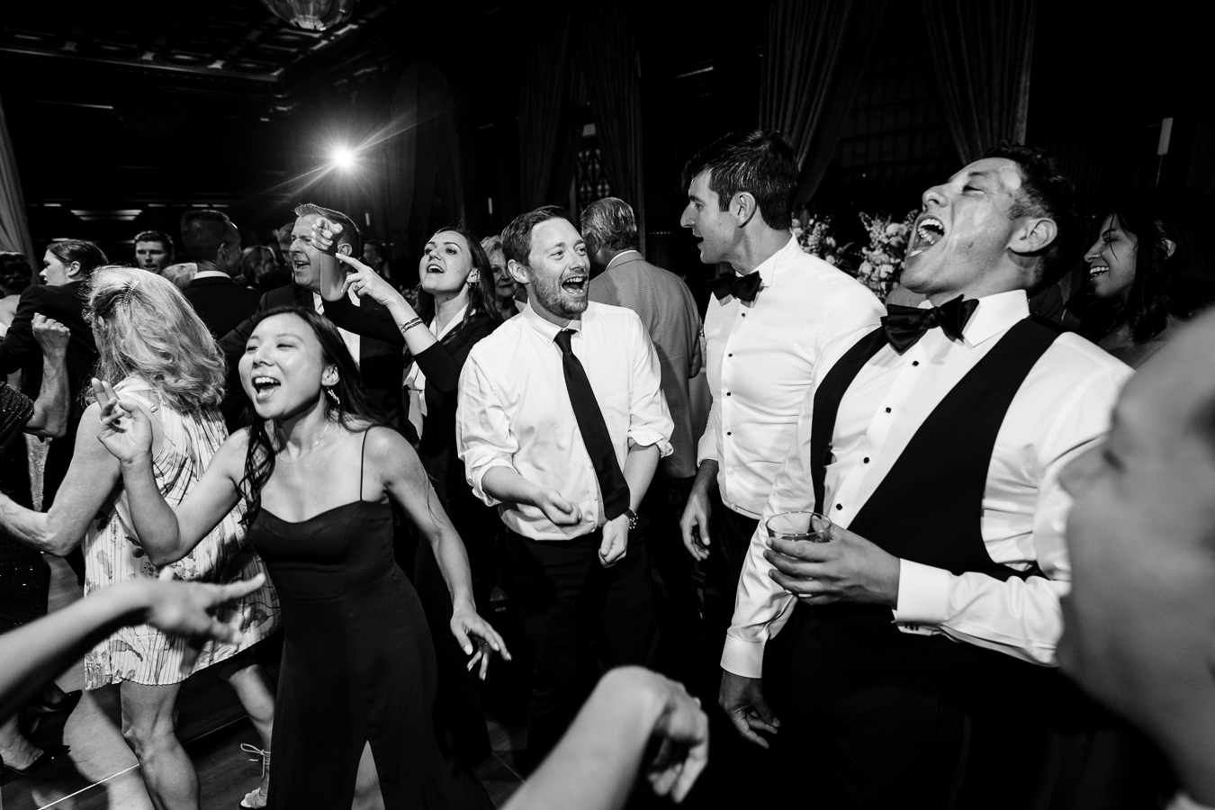 Candid reception moment at Julia Morgan Ballroom — Corinna and Matthew's classic San Francisco wedding