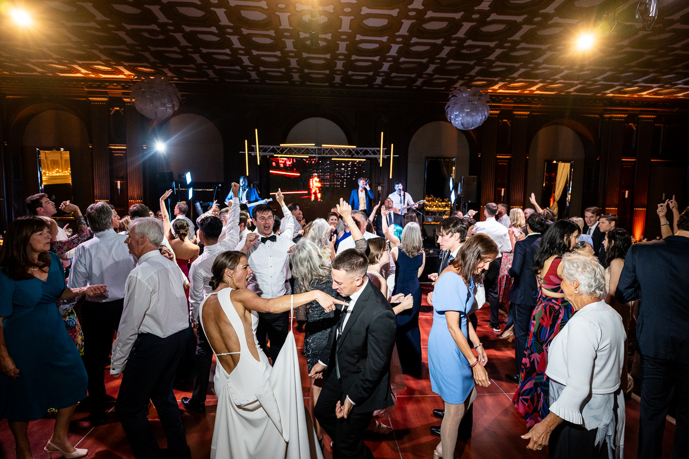 Candid reception moment at Julia Morgan Ballroom — Corinna and Matthew's classic San Francisco wedding