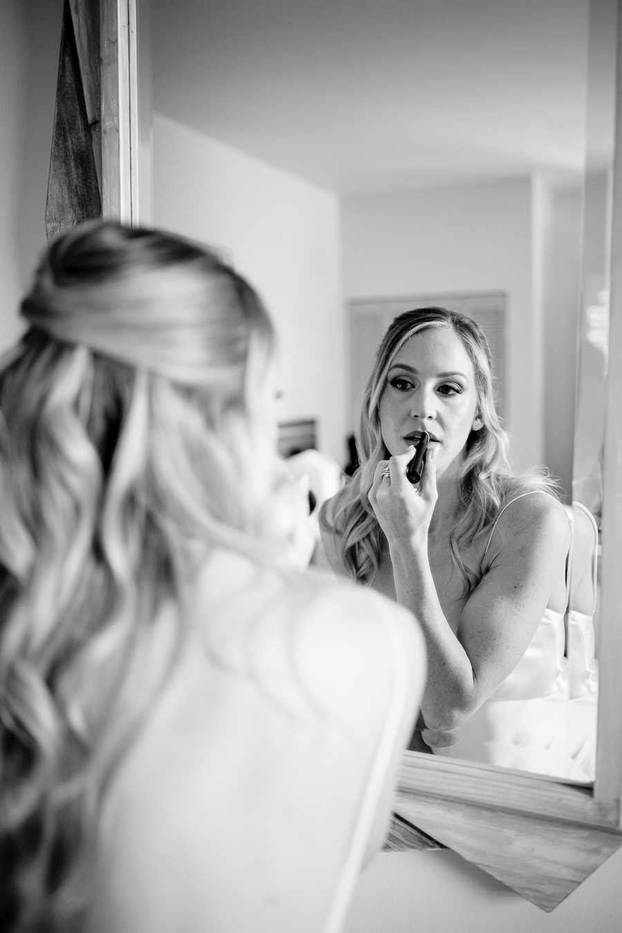 Bride laughing with bridesmaids at Ru's Farm wedding Healdsburg