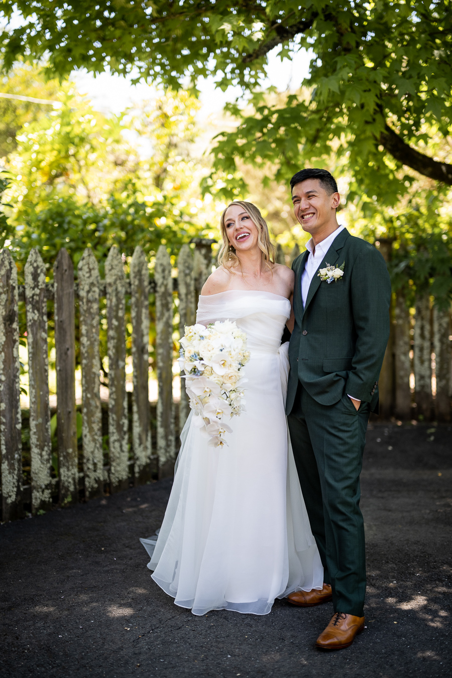 Groom seeing bride for first time at Ru's Farm Healdsburg