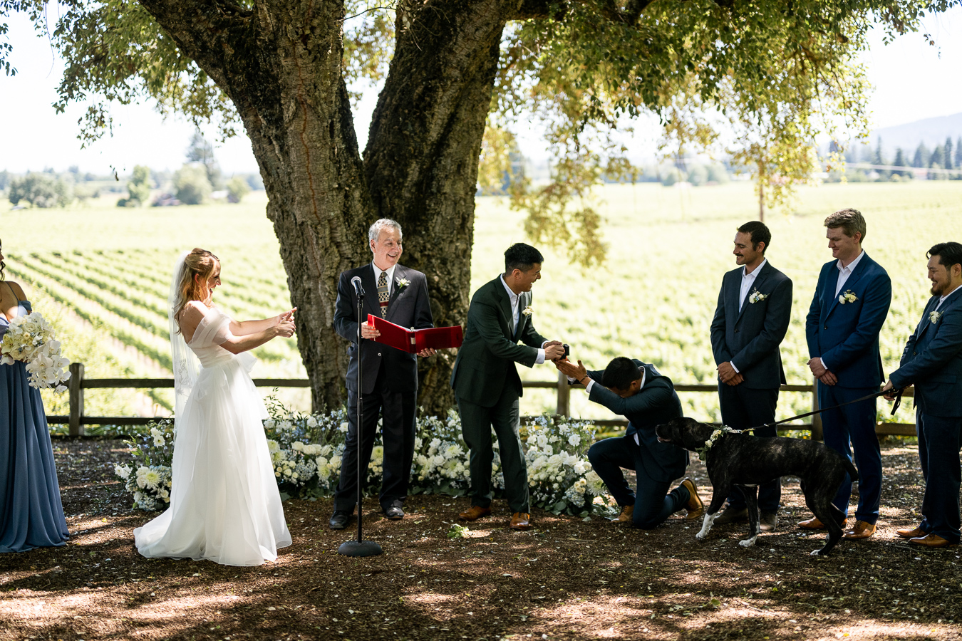 Bridesmaids at Ru's Farm vineyard wedding Healdsburg