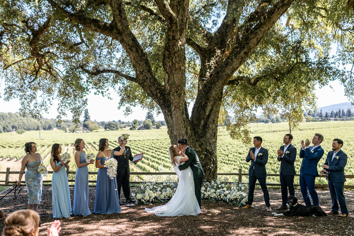 Wedding party at Ru's Farm Healdsburg CA