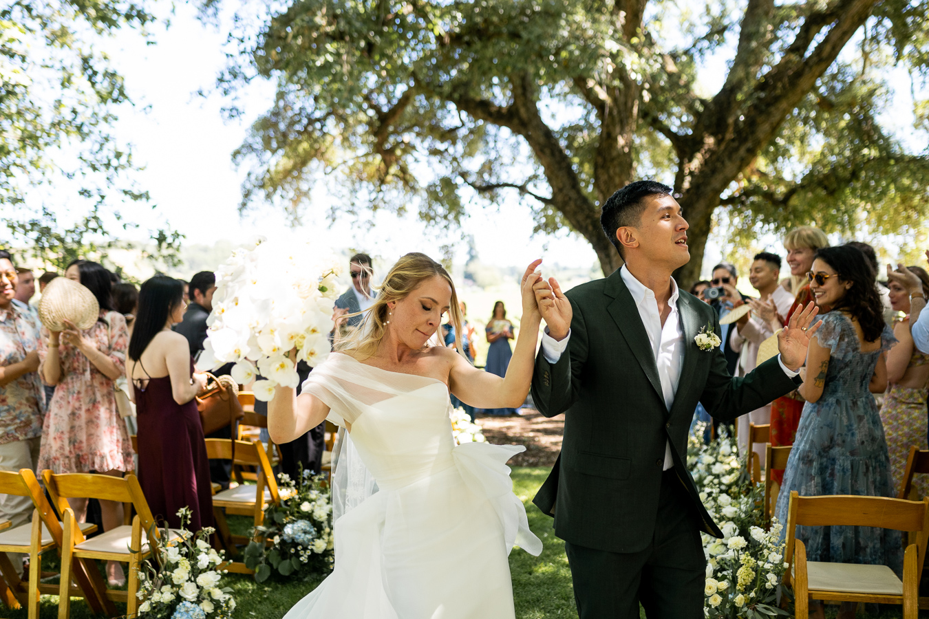 Wedding ceremony at Ru's Farm Healdsburg CA