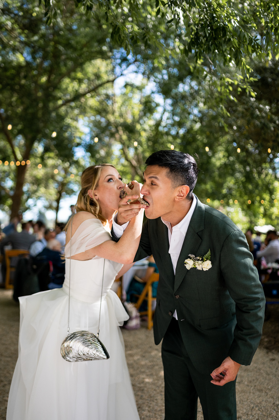 Wedding ring exchange at Ru's Farm Healdsburg CA
