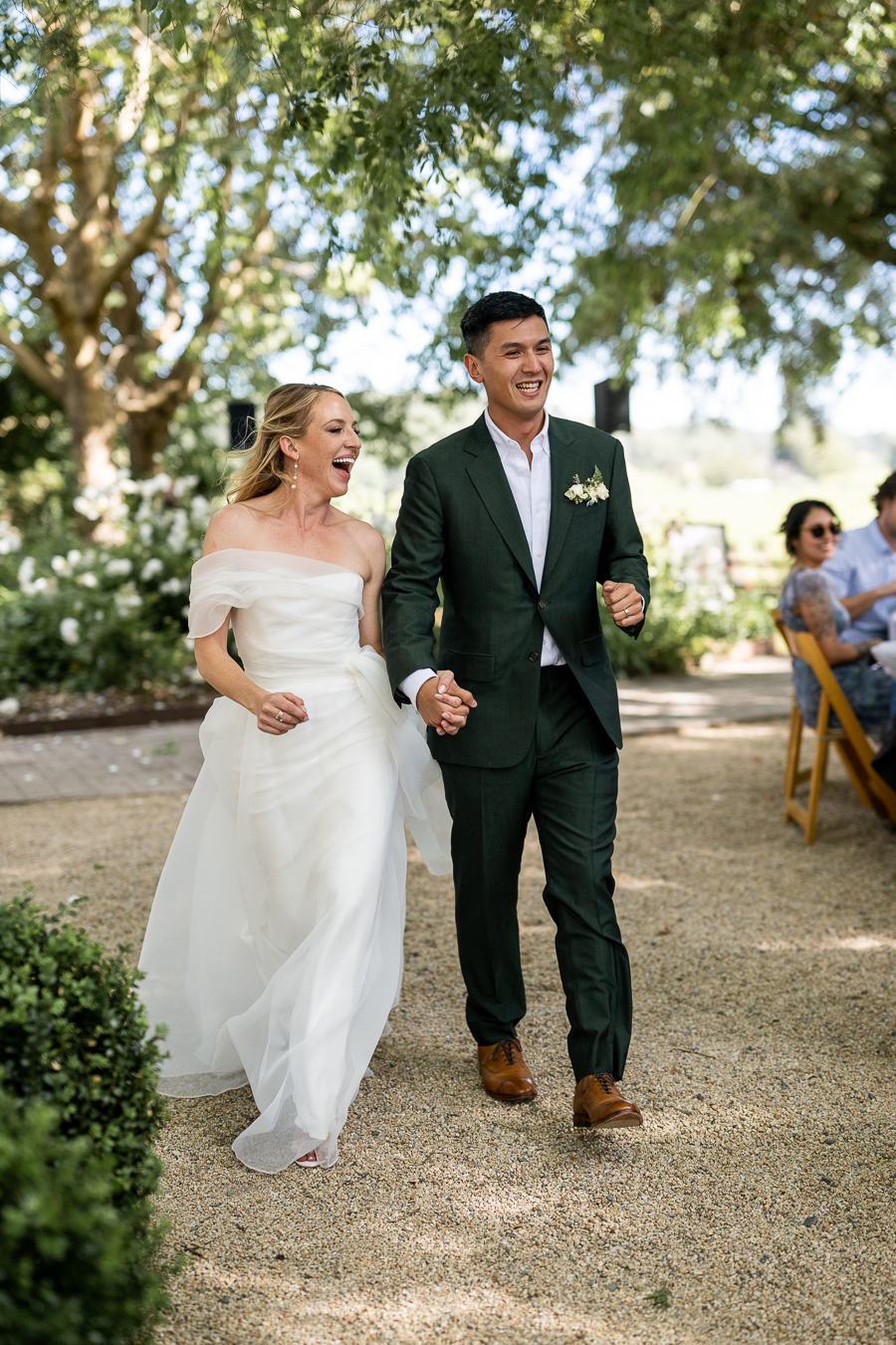 Wedding ceremony exit at Ru's Farm Healdsburg
