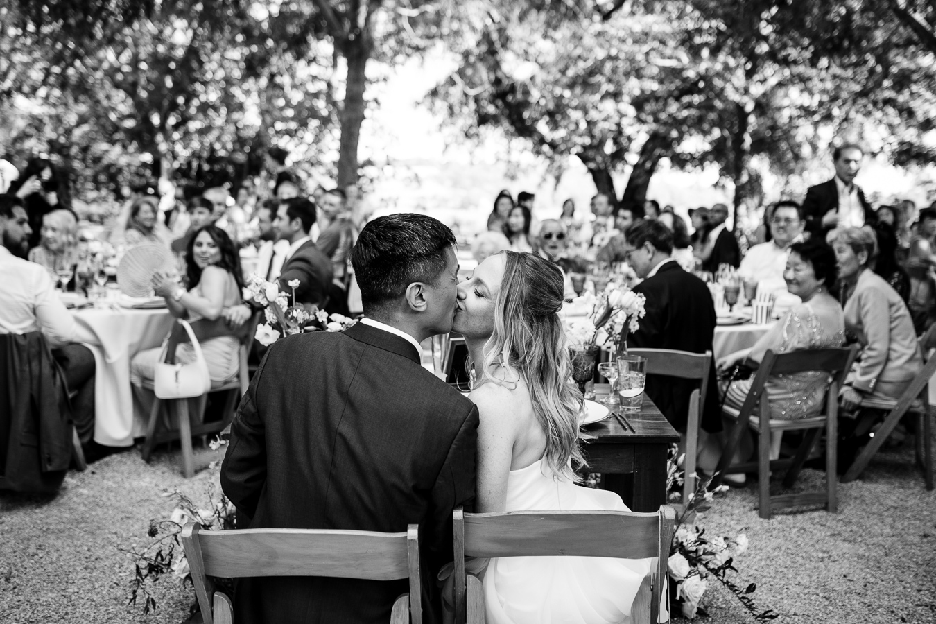 Couple celebrating after ceremony at Ru's Farm Healdsburg