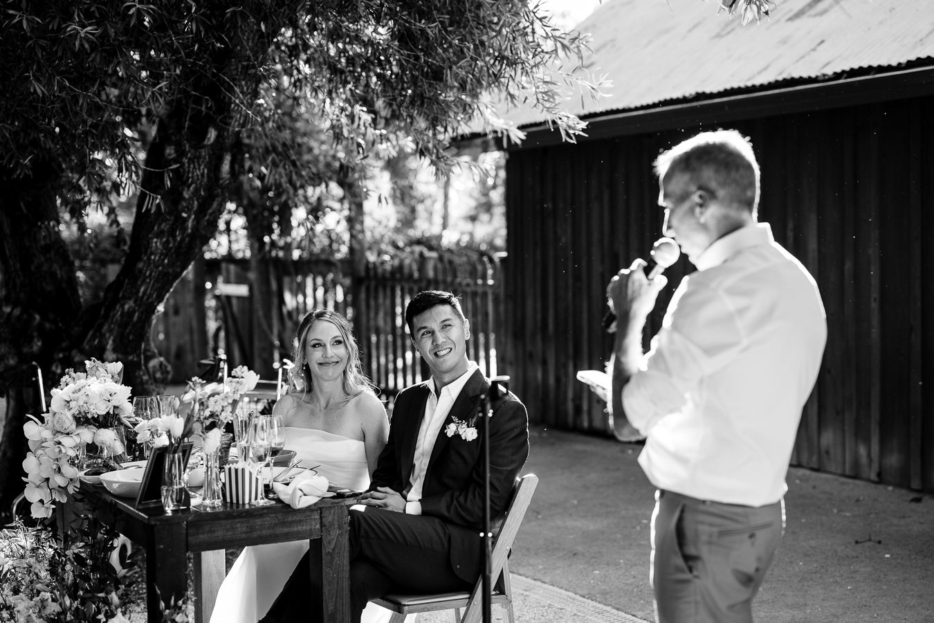 Guests at Ru's Farm wedding reception Healdsburg CA