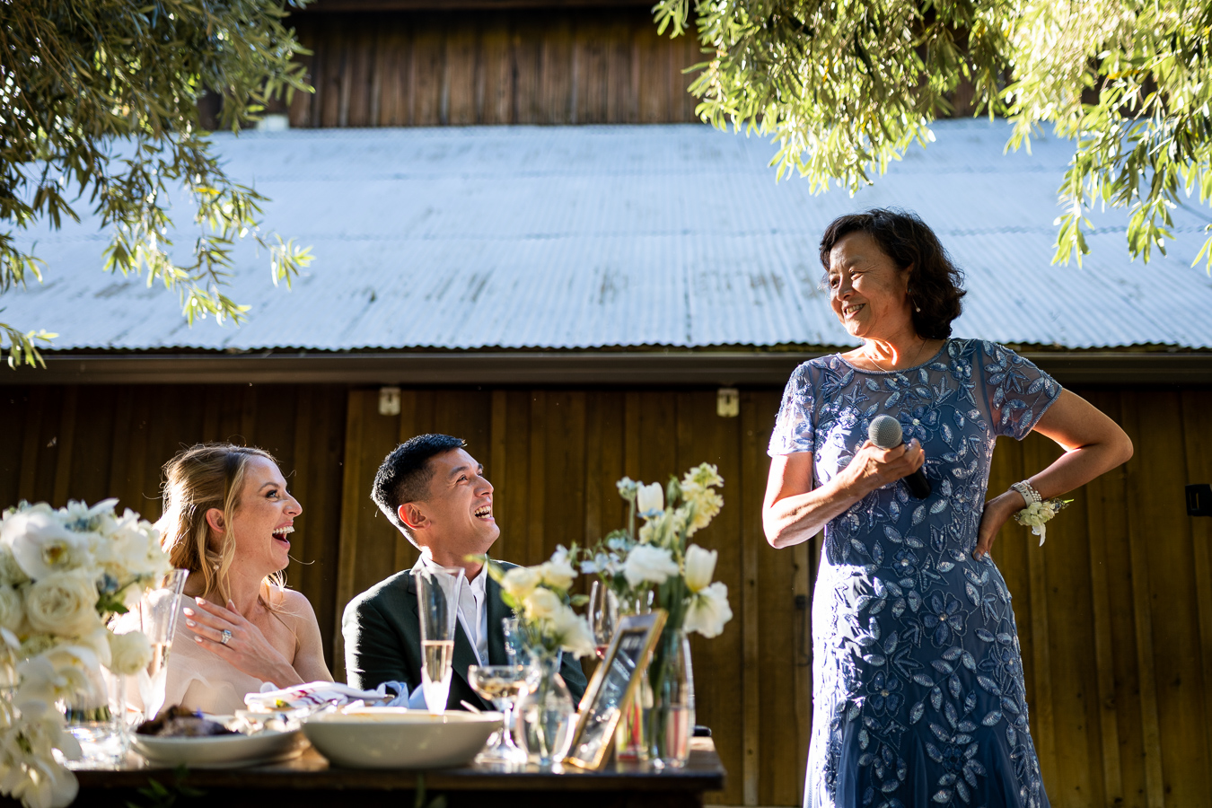 Wedding guests at Ru's Farm Healdsburg CA