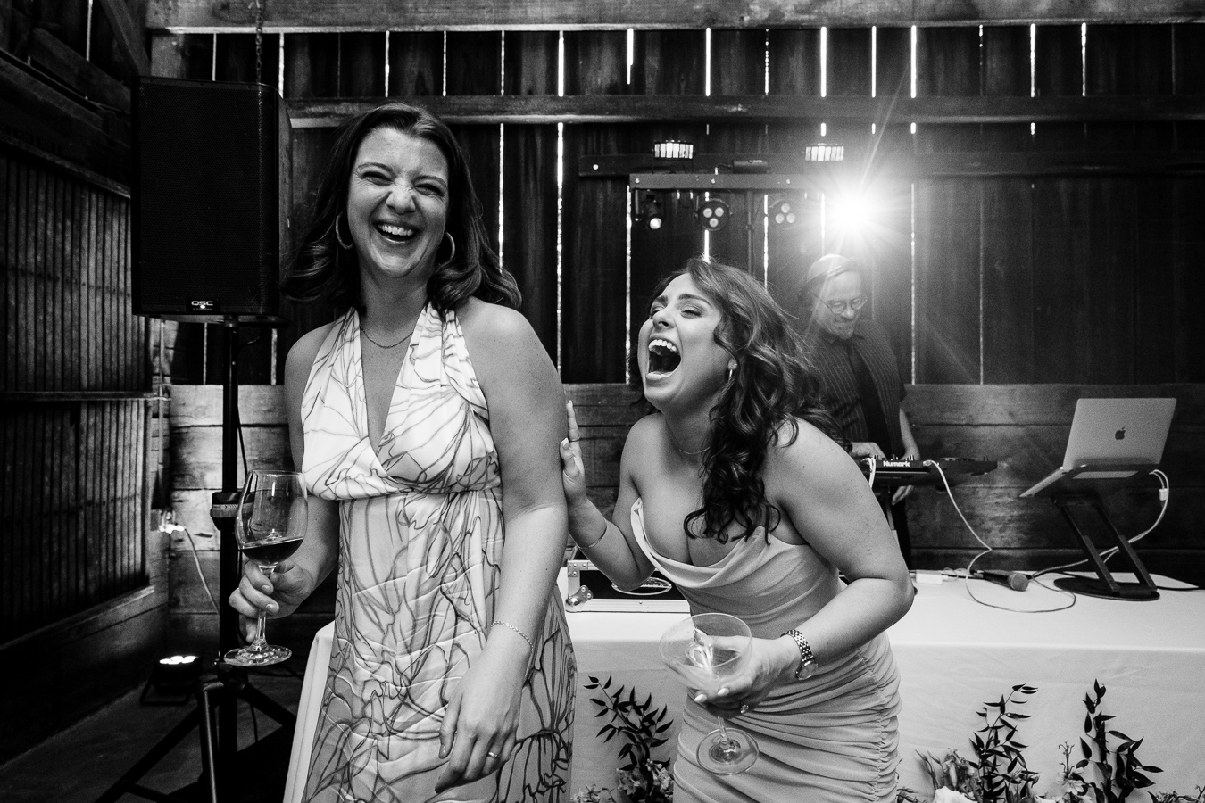 Guests dancing at Ru's Farm wedding reception Healdsburg