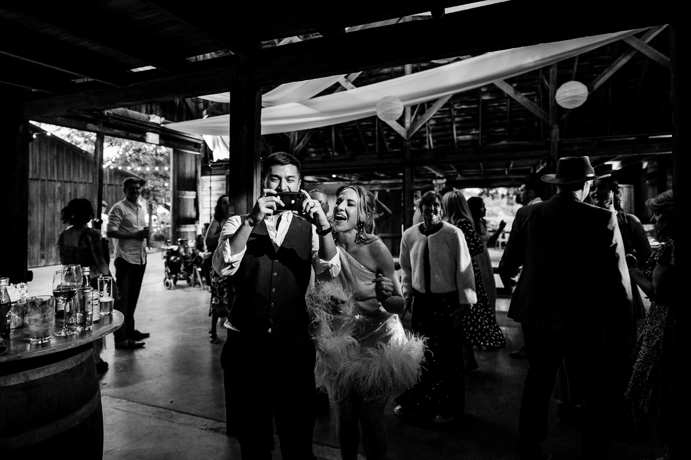 Wedding guests at Ru's Farm Healdsburg vineyard wedding