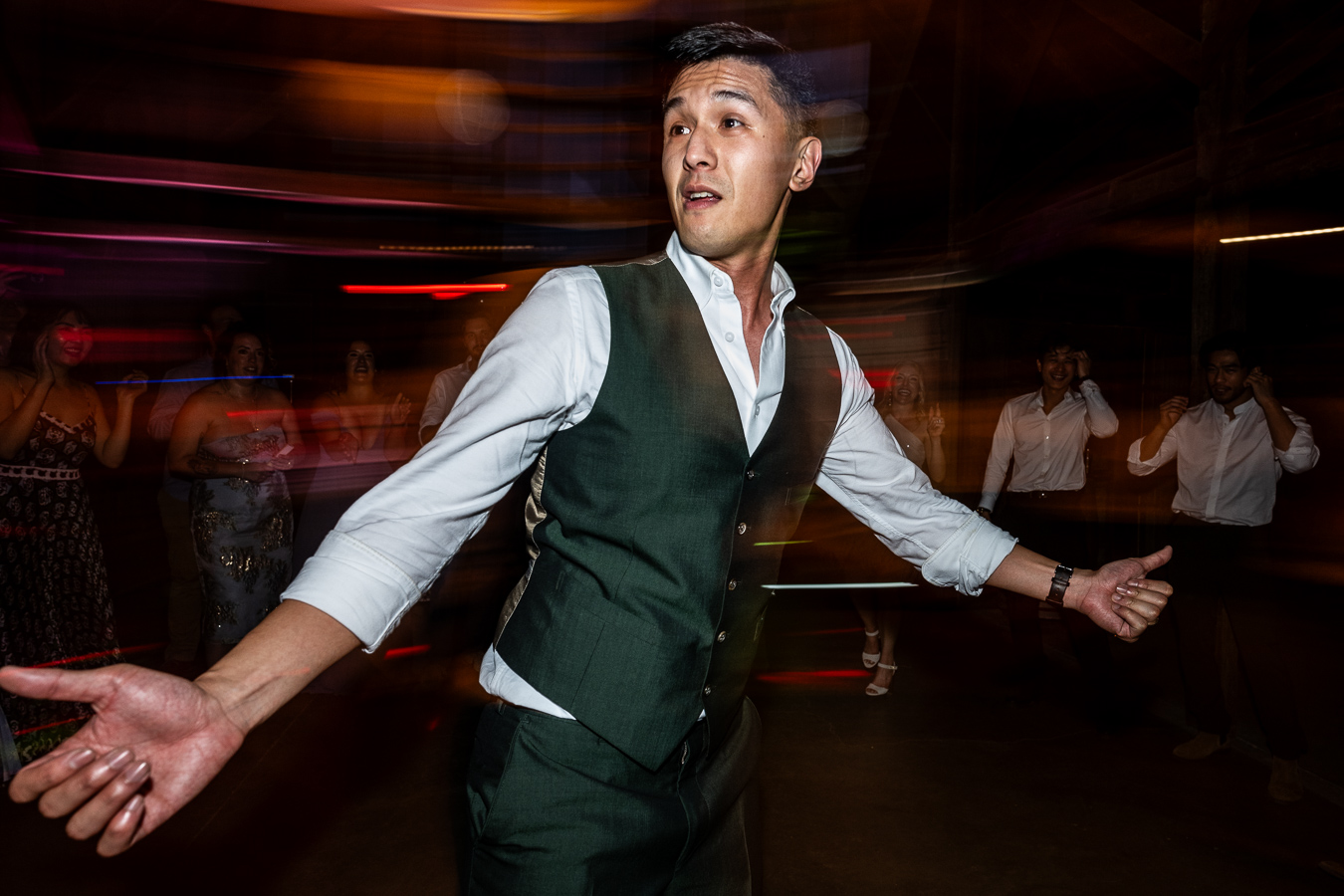 Evening reception at Ru's Farm barn wedding Healdsburg