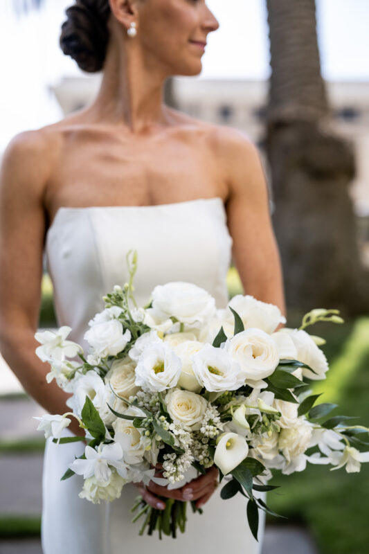 Bouquet detail. Fairmont Hotel Rooftop Garden. Photo by San Francisco Wedding Photographer Duy Ho