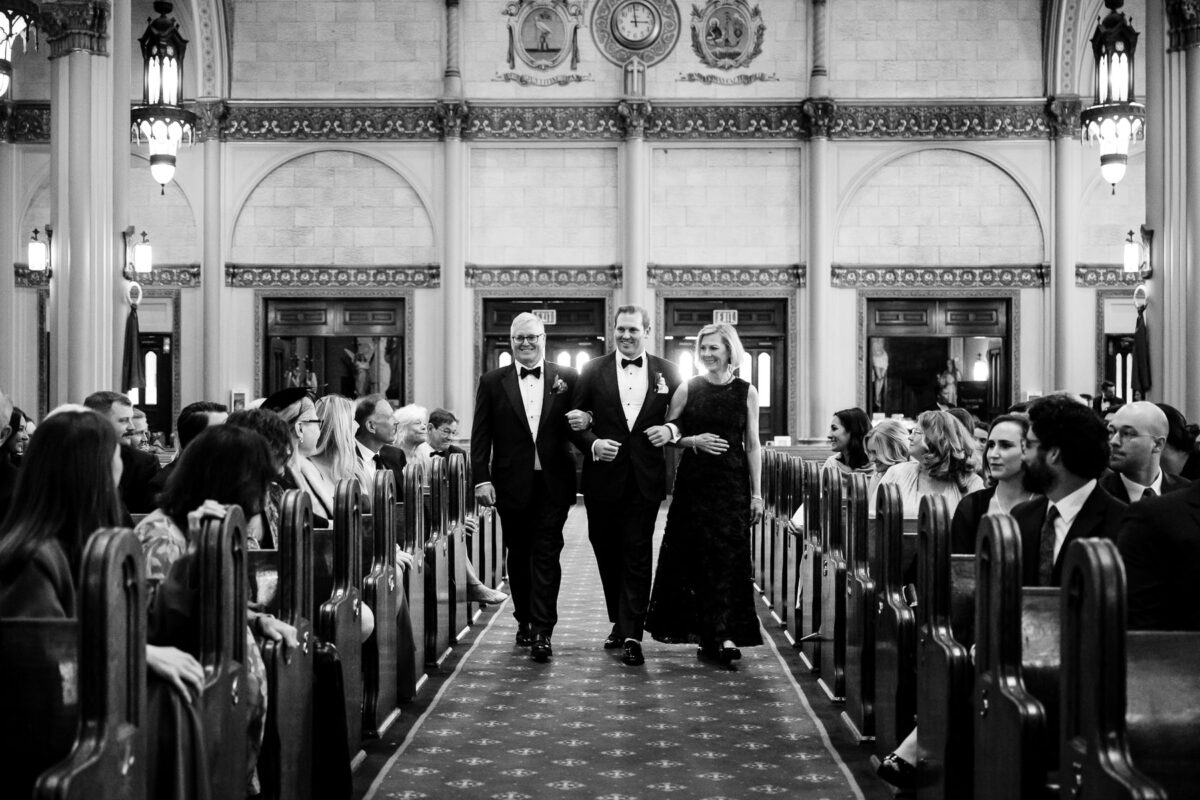 Wedding processional at Saints Peter & Paul Church in San Francisco. Photo by San Francisco Wedding Photographer Duy Ho