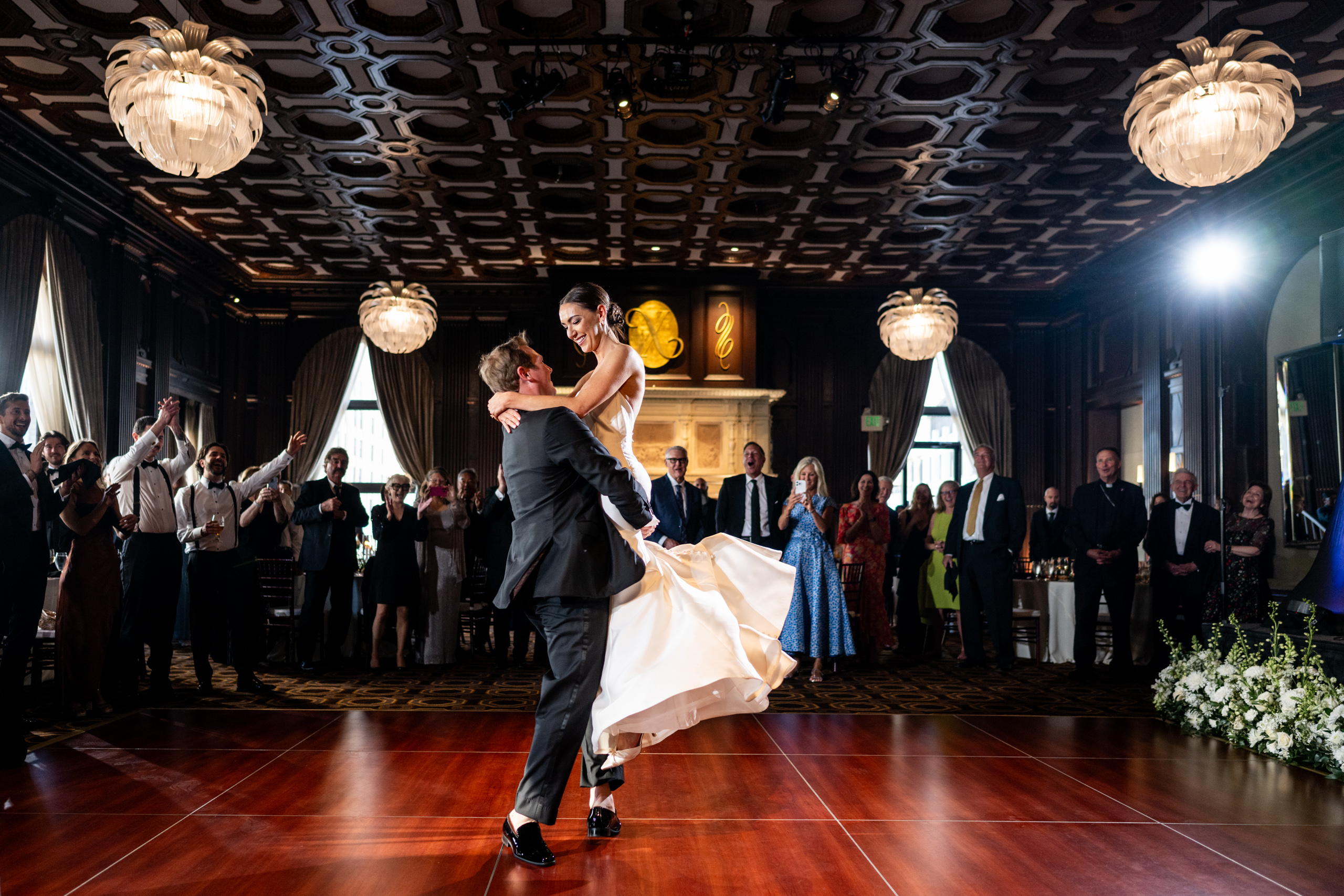 photograph of couple's first dance at a classic Julia Morgan Ballroom wedding in San Francisco.