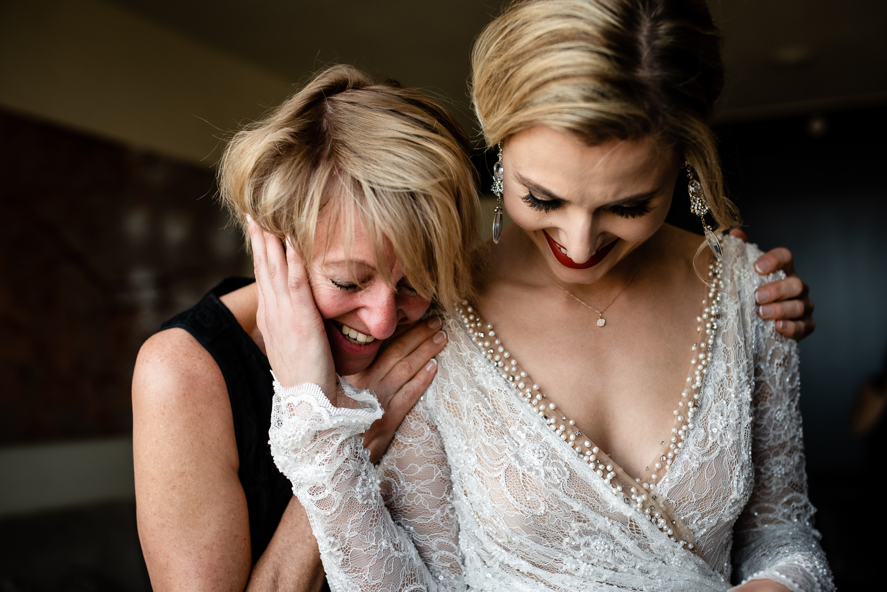 Bride and mother emotional getting ready moment - San Francisco wedding photographer