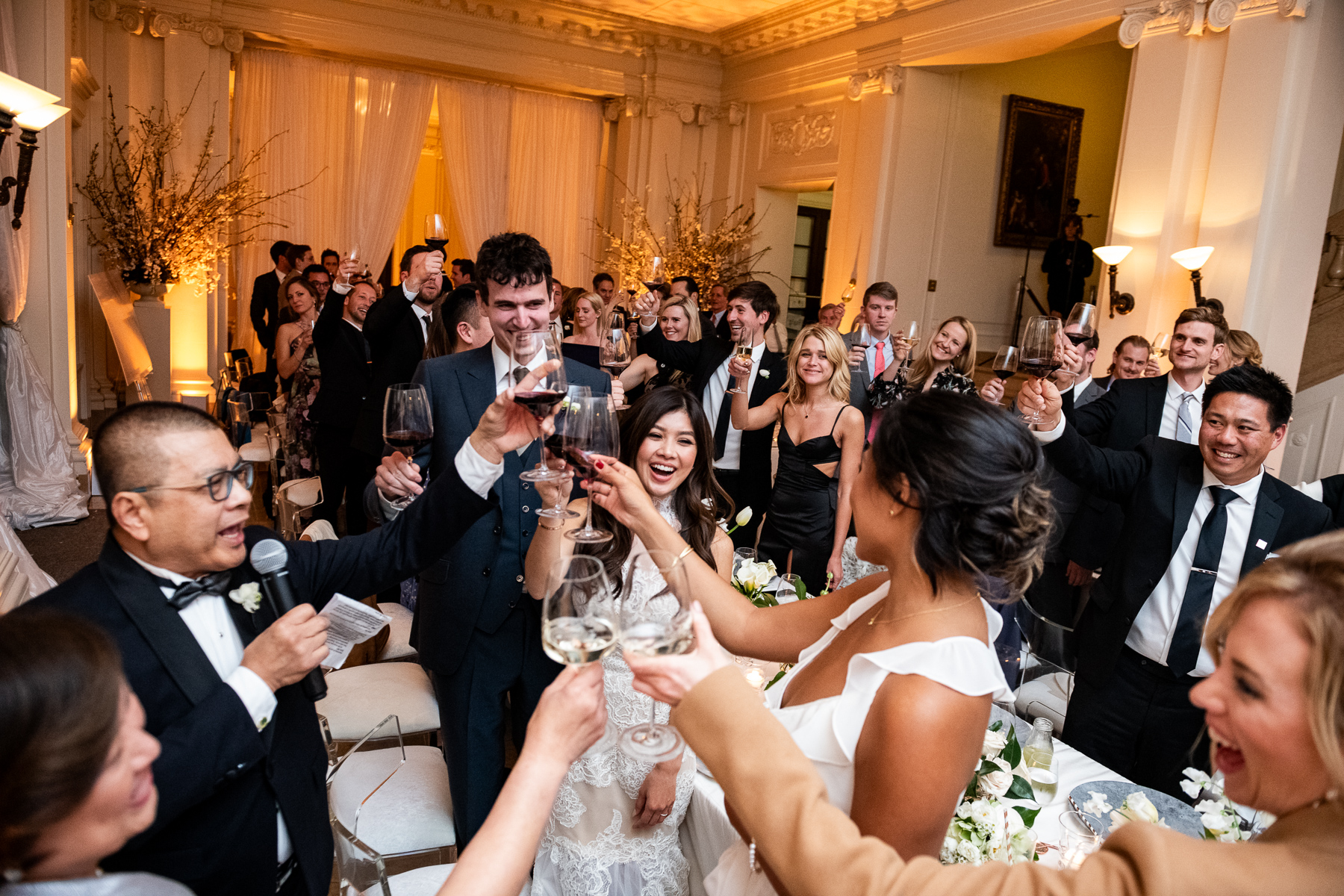 Wedding reception champagne toast San Francisco - joyful wedding photography