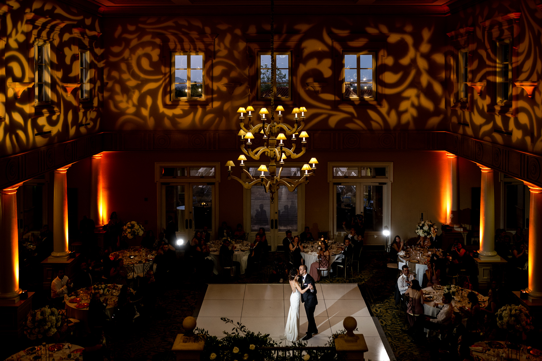 Wedding reception overhead first dance San Francisco - experienced wedding photographer